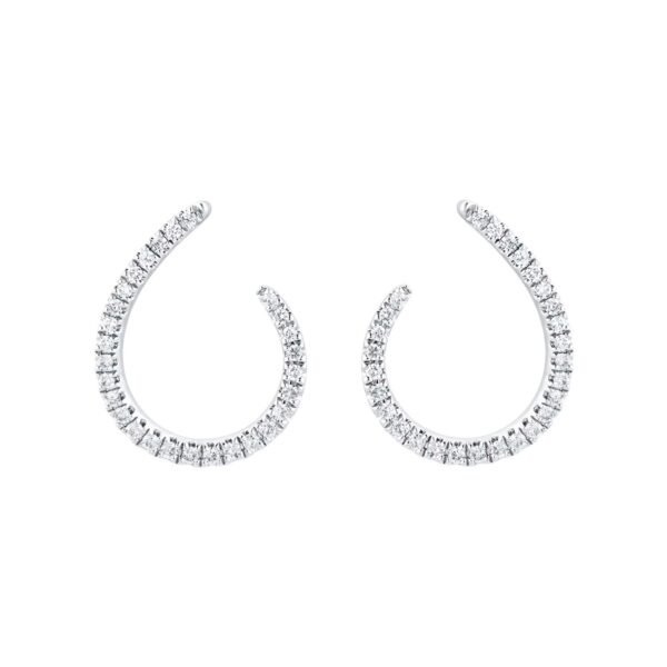 9ct White Gold 0.25cttw Diamond Open Hoop Earrings