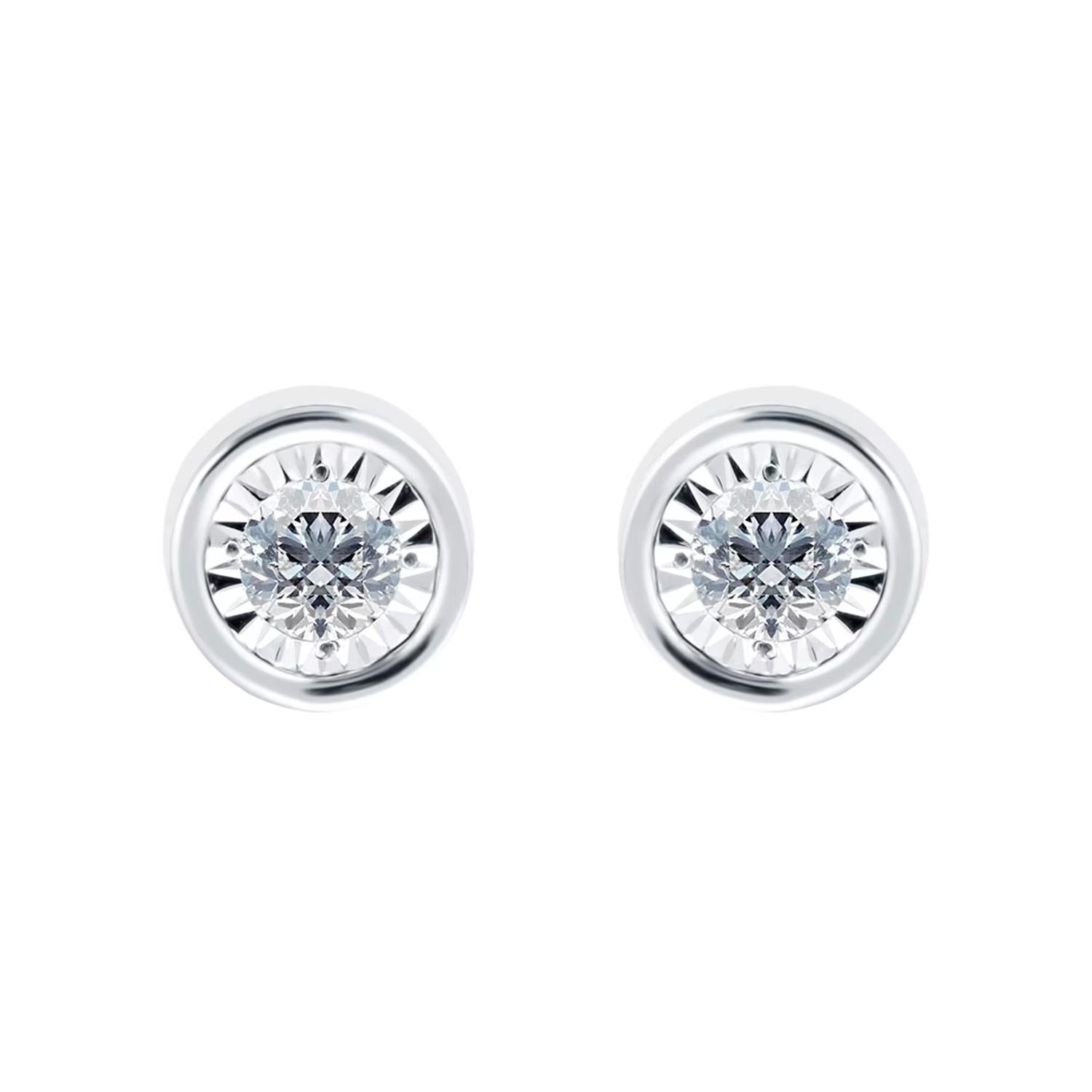 9ct White Gold 0.20cttw Diamond Illusion Jewellery Set - Image 3