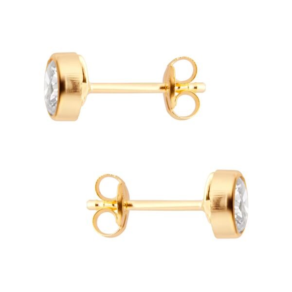 9ct Yellow Gold Bezel Set Pendant & Earring Set - Image 4