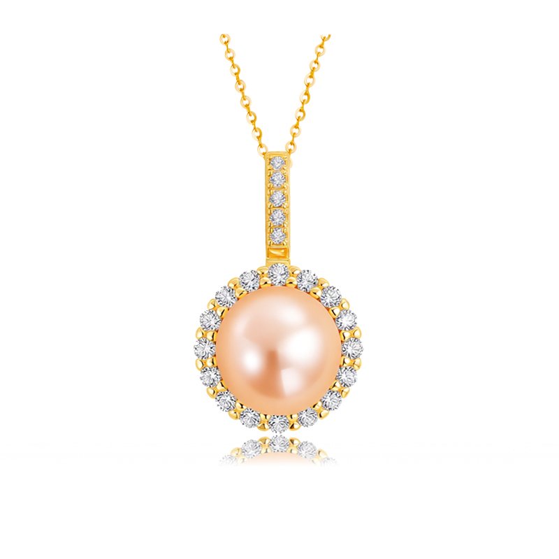 Pearl Gold Sunflower Pendant