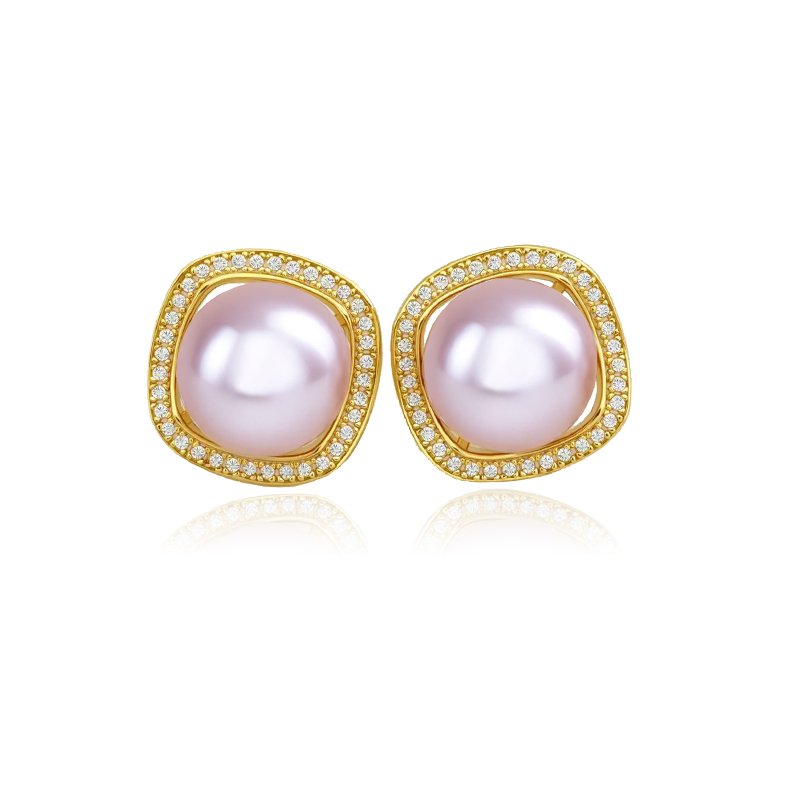 Colorful Pearl Sugar Cube Earrings