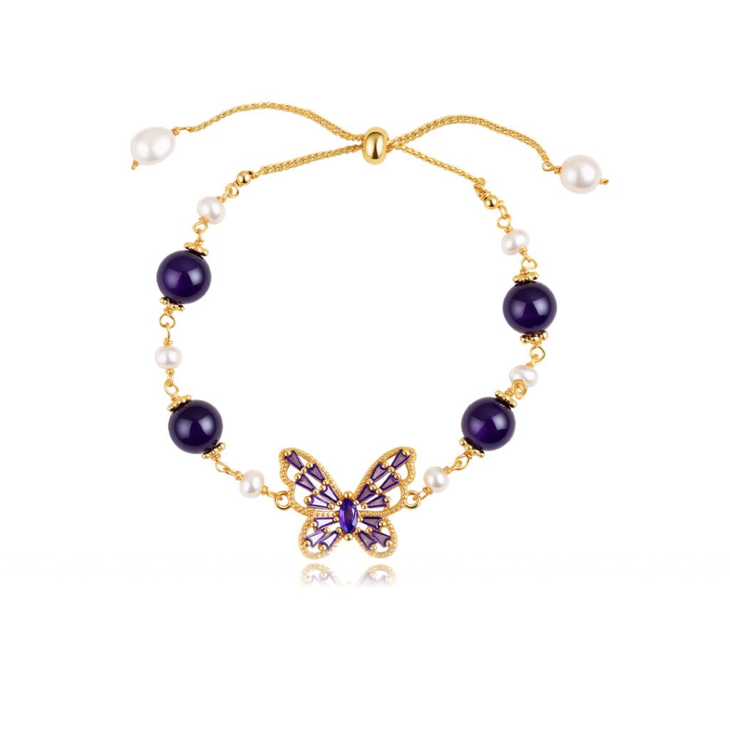 Dreamy Purple Butterfly Crystal Bracelet